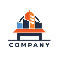 Fototapeta premium Abstract modern building logo design for construction company