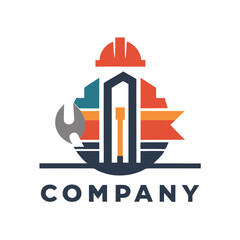 Obraz premium Construction and building company logo design vector illustration template