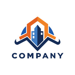 Abstract Building Logo Design With Modern Geometric Shapes