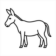 Fototapeta premium Line art of donkey braying.