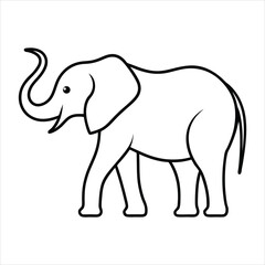 Fototapeta premium Line art of elephant.