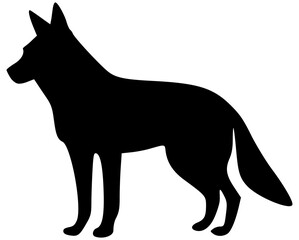Wolf silhouette isolated on transparency