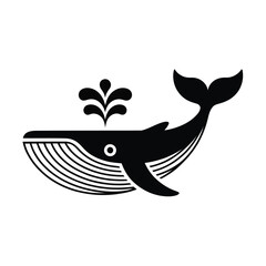 Naklejka premium Majestic Whale Illustration A Stunning Black and White Design