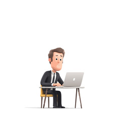 Businessman at Work - Stylish 3D Vector Art for Branding