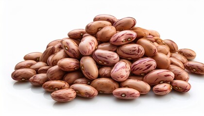 a pile of pinto beans isolated on white background