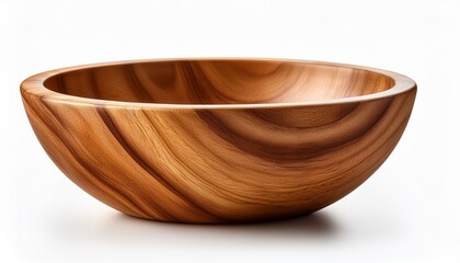 wooden bowl isolated on white background