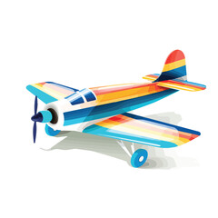 Professional Blurred Stripe Airplane of Paper Toy Vector Graphic for Design Projects