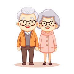 Professional Vector Illustration of Cute Elderly People Icon for Marketing Materials and Web Design