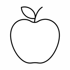 Simple apple outline illustration isolated on white background