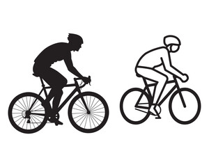 Obraz premium Dynamic Bicycle Rider Silhouette Designs for Active Lifestyle Projects