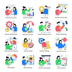 Set of Business Flat Illustrations