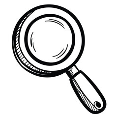 Magnifying glass icon silhouette isolated on white background