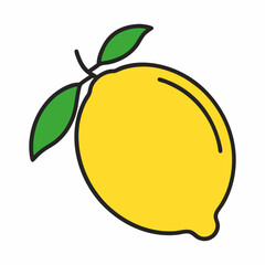 Lemon illustration graphic design element isolated on white background