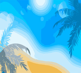 summer background beatiful sunset Hello Summer Vector Lettering – Colorful Fun Design - Summer Vacation Travel Vector – Suitcase, Camera, and Plane Ticket - Summer Pool Party Vector – Floating Toys