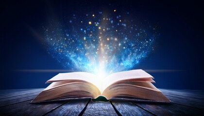 book with magic light