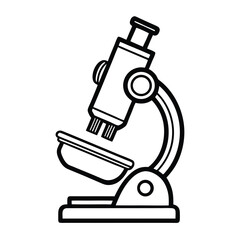 Microscope silhouette icon isolated on white background