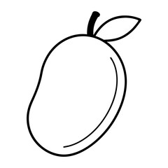 Mango outline vector graphic isolated on white background
