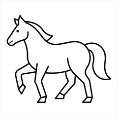 Obraz premium Line art of pony trotting.