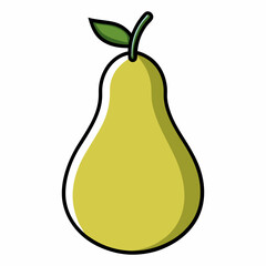 Single pear illustration isolated on white background