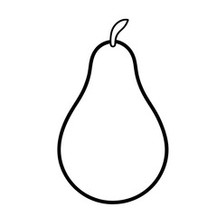 Simple pear outline vector graphic isolated on white background