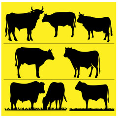 Cow vector set 4