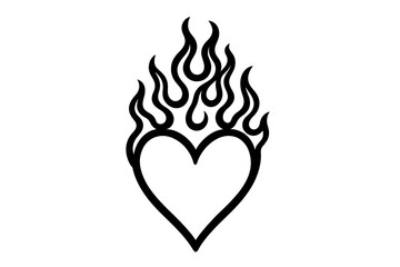 Flaming heart design symbolizing passion and intensity of emotions