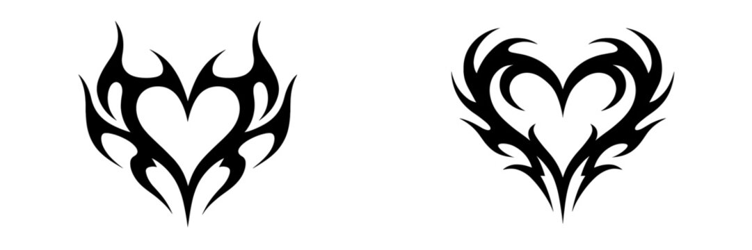 Unique tribal heart designs with intricate patterns suitable for tattoos and artistic expressions