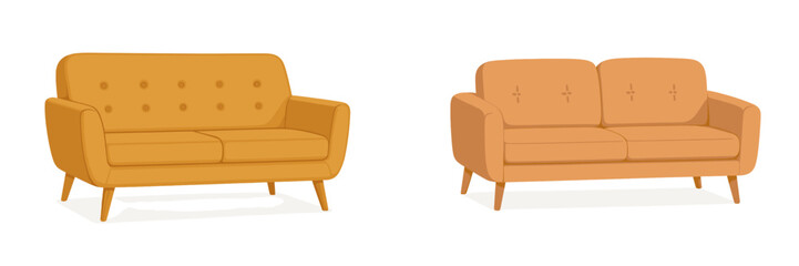 Stylish modern sofas in vibrant orange hues perfect for contemporary living spaces