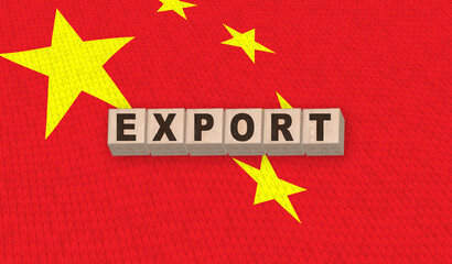 China Export Trade Tariffs with China Flag backdrop