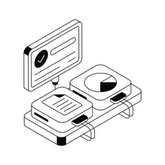 Visually engaging isometric icon representing data file content