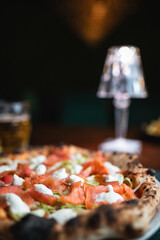 Details Of The Fresh Ingredients On Top Of The Gourmet Pizza 