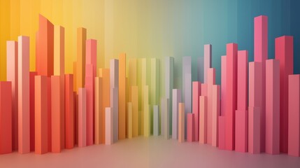 Obraz premium economy growth efficiency concept. Colorful bar graph design representing data visualization and analytics concepts.