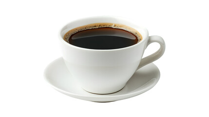 Obraz premium Elegant White Cup with Coffee on Isolated Background for Marketing Materials
