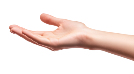 Professional Open Hand Gesture Isolated on Tranasparent Background for Graphic Design