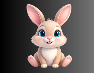 Obraz premium Happy Bunny with Pink Nose