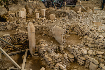 Gobeklitepe, Sanliurfa. The Oldest Temple in the World. Colossal stone columns. UNESCO World Heritage. Turkey.