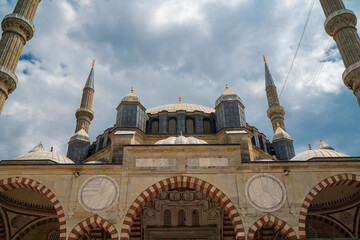 Selimiye Mosque. View of the entrance of the mosque in Edirne, Turkey. 15 July 2019 Edirne, Turkey.