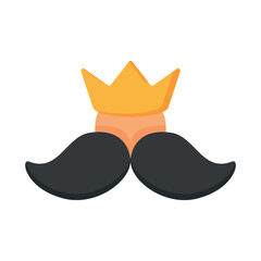 A mustache with a golden crown, symbolizing dad as the king or hero of the family