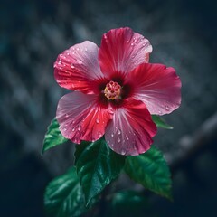 red hibiscus flower in bloom