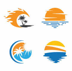 summer background beach - Colorful Summer Background with Abstract Shapes – Vector Design - Summer Sale Banner Vector – Tropical Vibes Template - Summer Travel Icons – Editable Vector Set for Holiday 