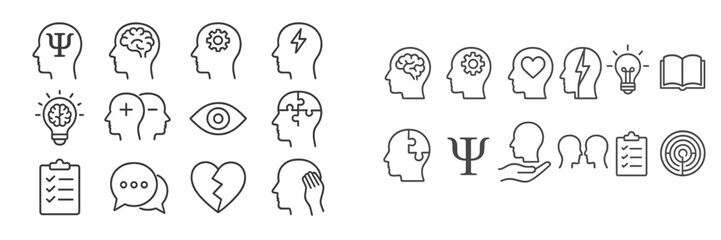 Visual representation of mental health concepts with various symbols illustrating psychology and well-being practices
