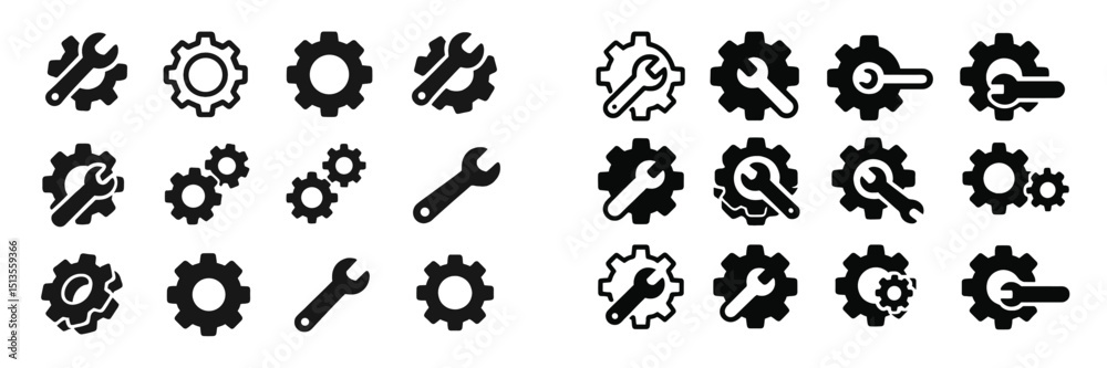 Poster vector graphics showcasing various tools and gears representing mechanical engineering concepts and 