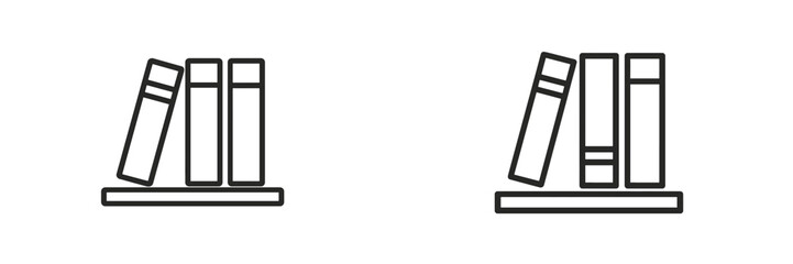Simple black and white book icons representing a library or reading area in a minimalist design style