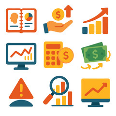 business and finance icons set