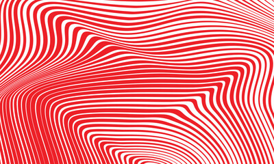 abstract simple red thin to thick circular line wave pattern can be used background.