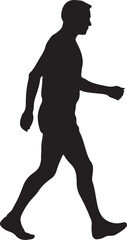 Obraz premium Silhouette of a Man Walking Side Profile