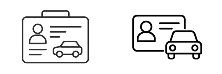 Identification and vehicle registration documents representing personal and automobile information