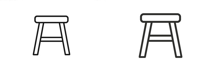 Simple wooden stools positioned side by side display minimalist design in a bright, modern room