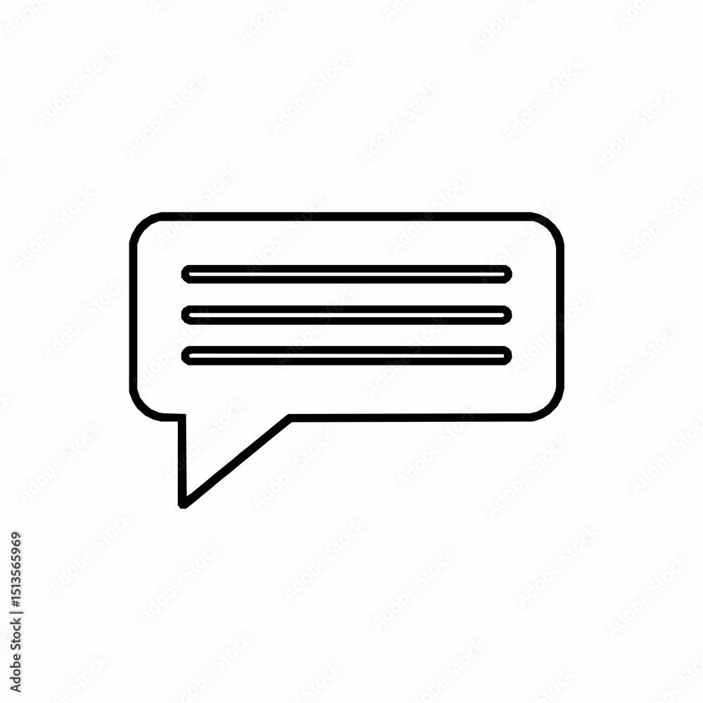 Poster simple outline icon of a chat bubble symbolizing communication messaging and online interactions in 