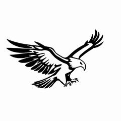 Obraz premium Majestic eagle in flight silhouette vector illustrating strength freedom and independence suitable for various design applications